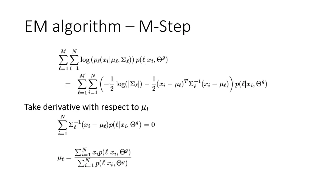 em algorithm m step 1