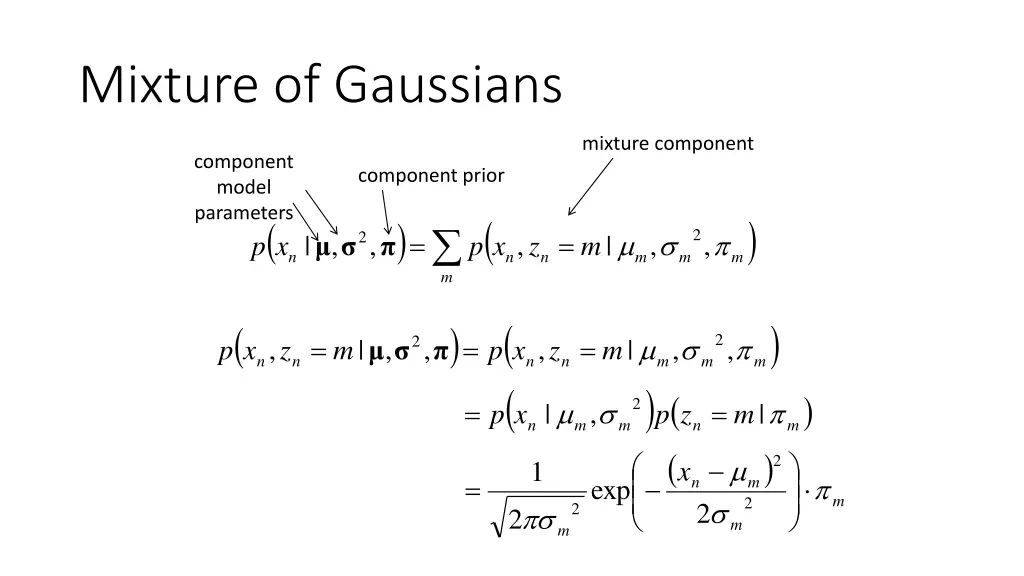 mixture of gaussians