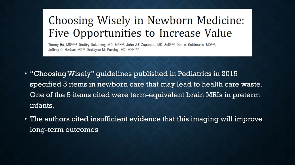 choosing wisely guidelines published