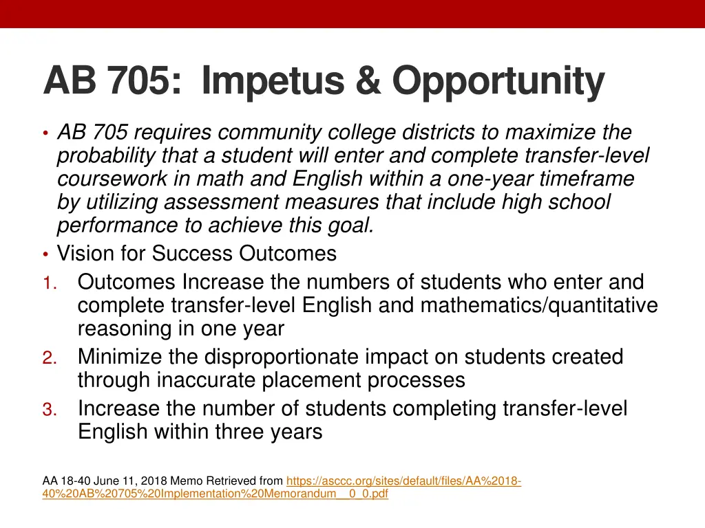 ab 705 impetus opportunity