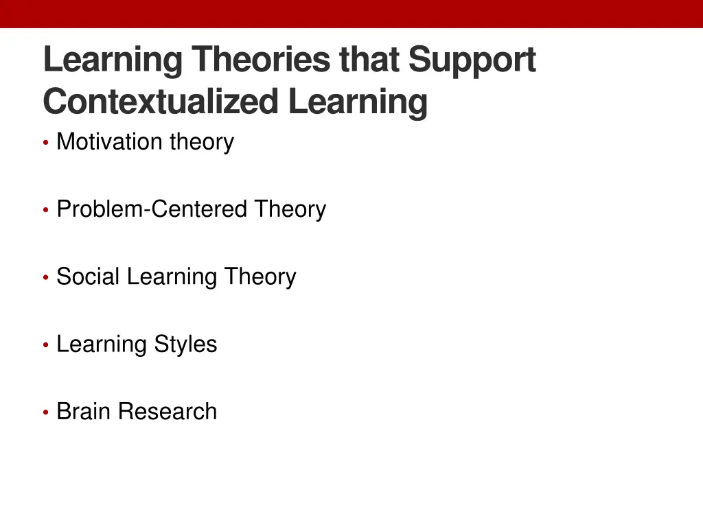 learning theories that support contextualized