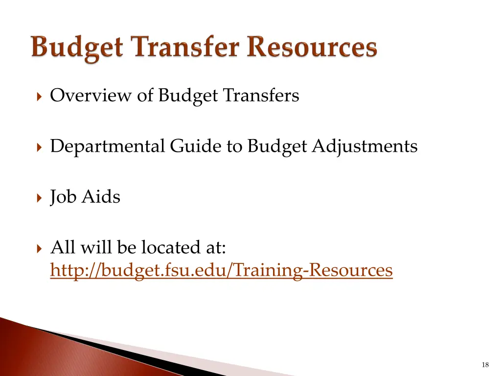 overview of budget transfers