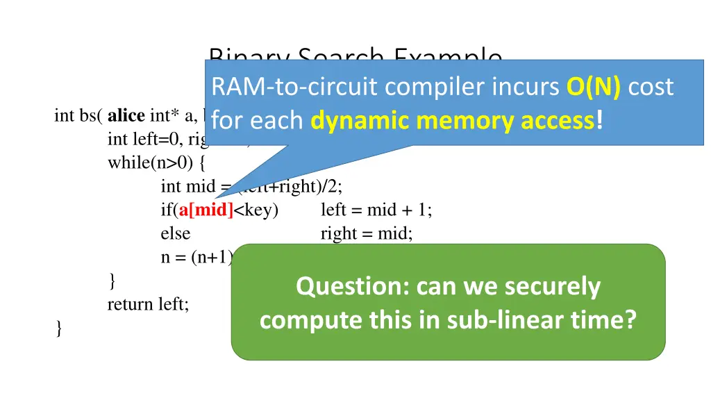 binary search example ram to circuit compiler