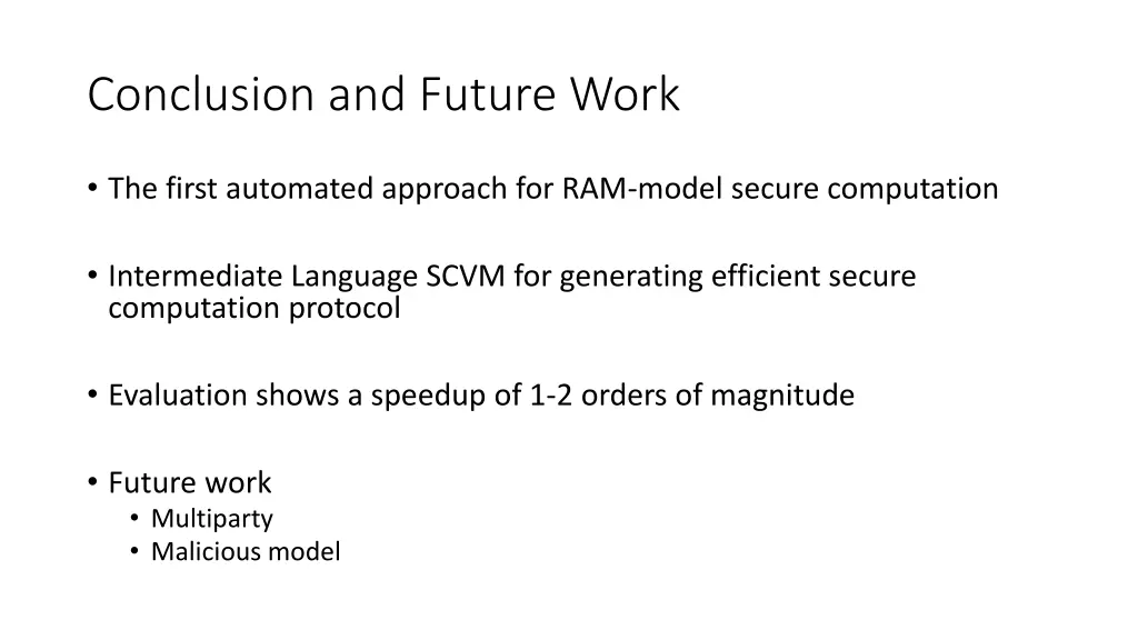 conclusion and future work