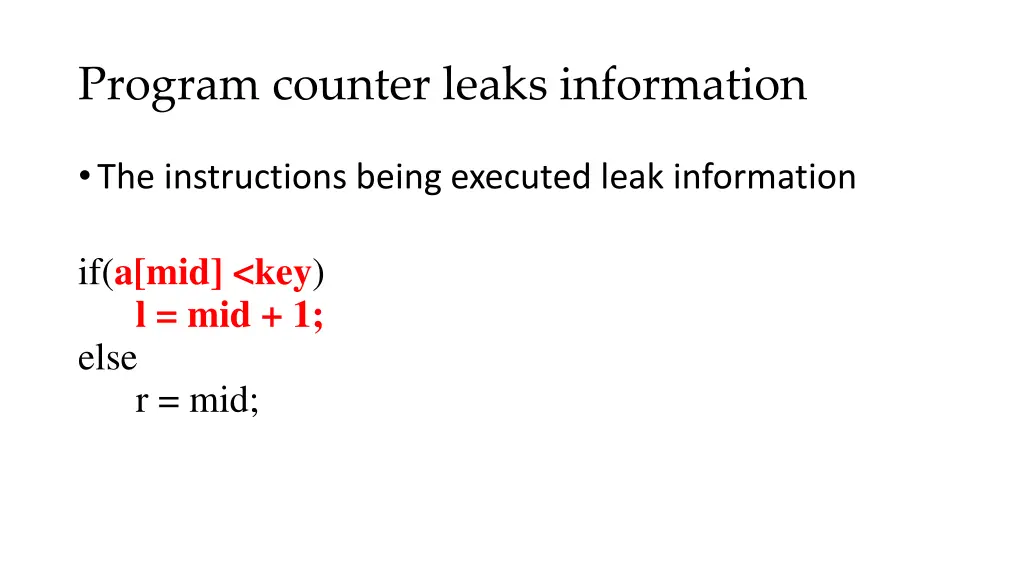 program counter leaks information 1