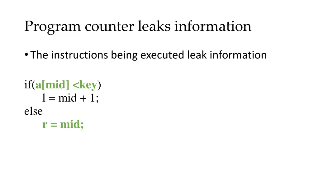 program counter leaks information 2