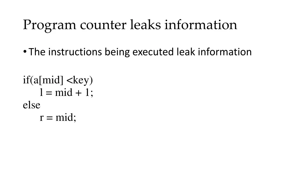 program counter leaks information