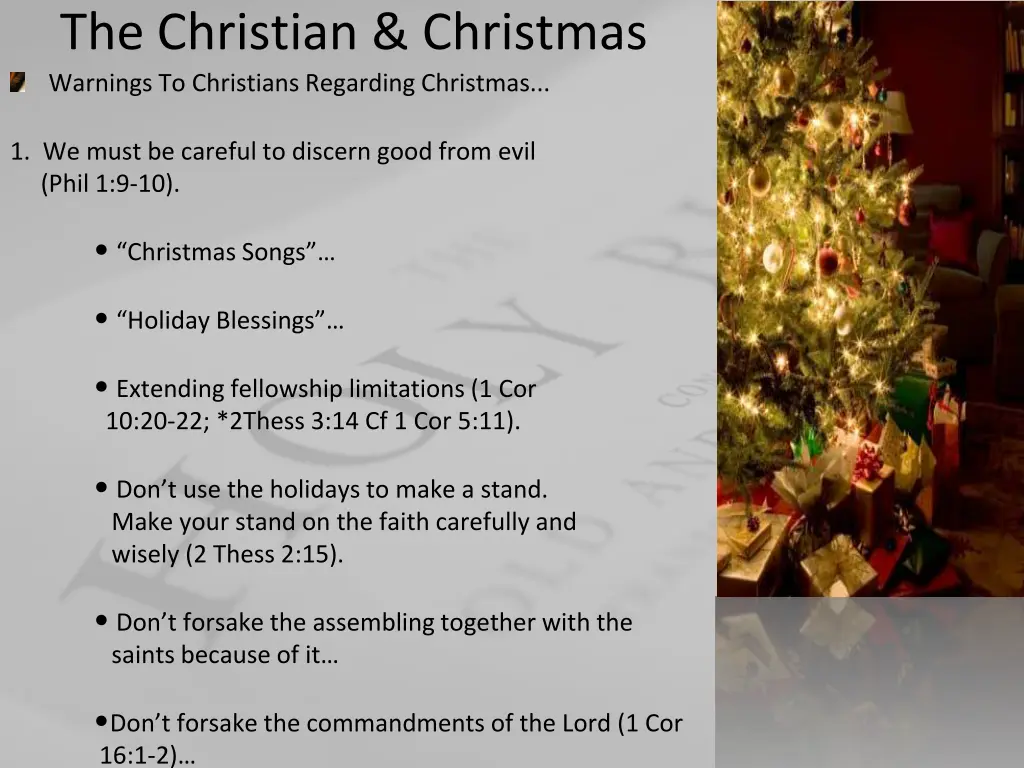 the christian christmas warnings to christians 1