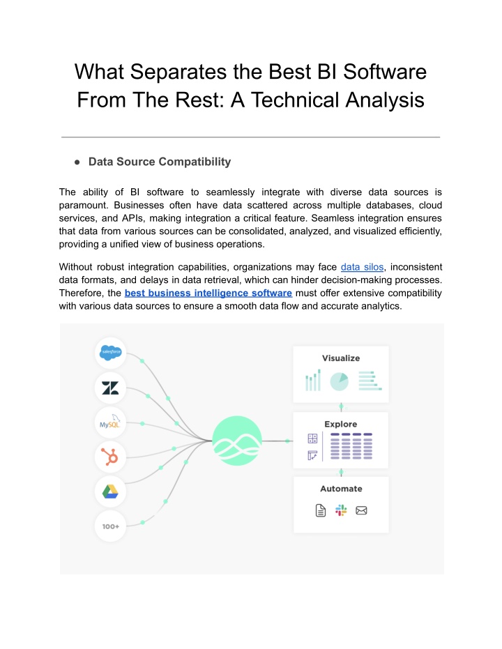what separates the best bi software from the rest