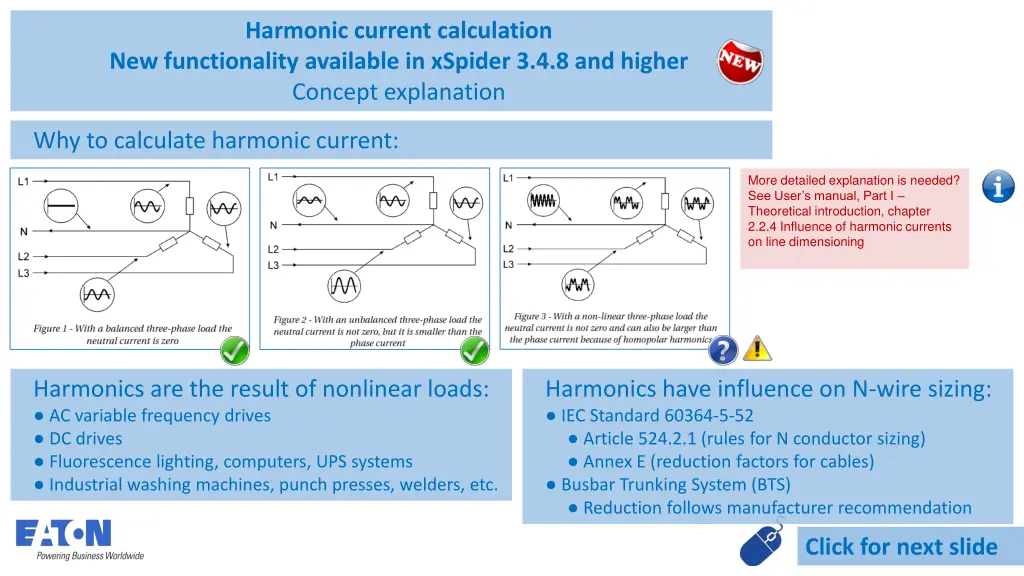 harmonic current calculation new functionality