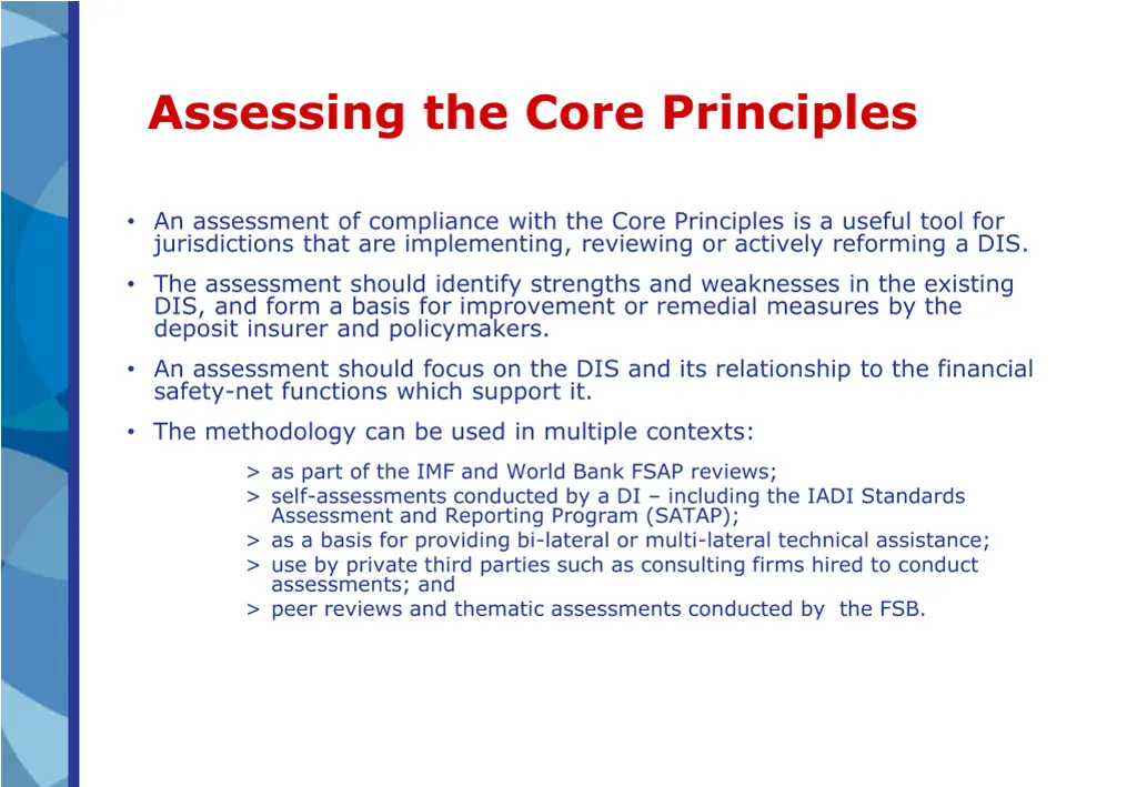 assessing the core principles