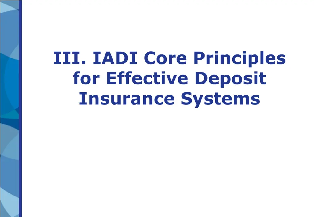 iii iadi core principles for effective deposit