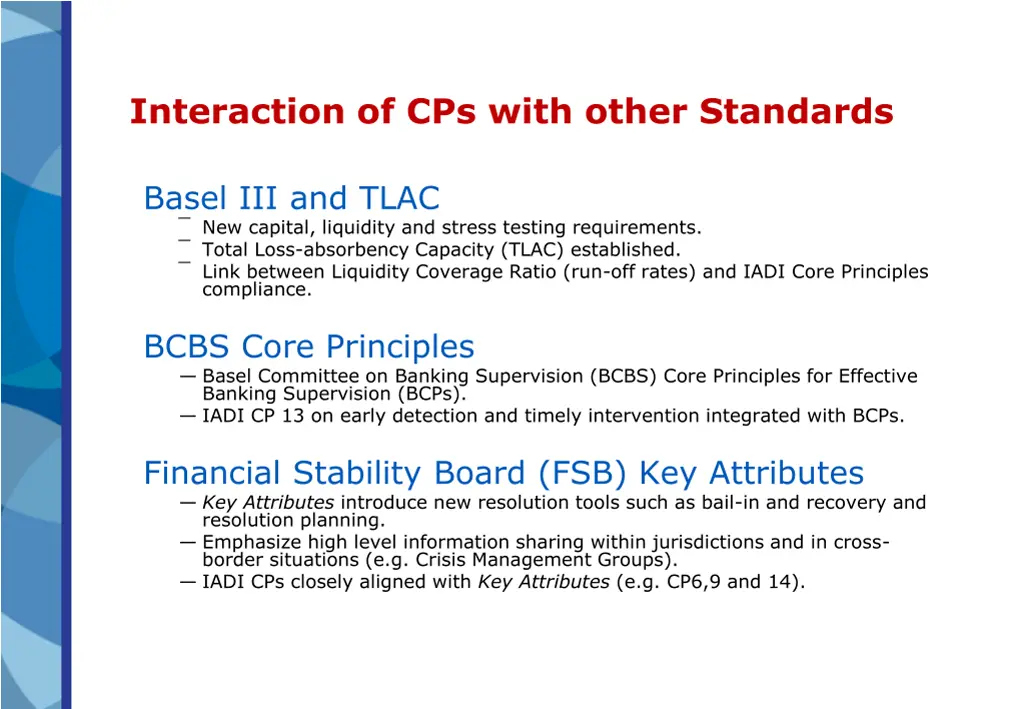 interaction of cps with other standards