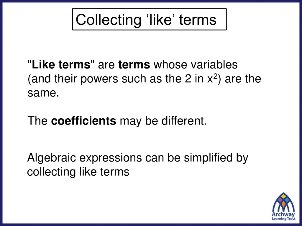 collecting like terms