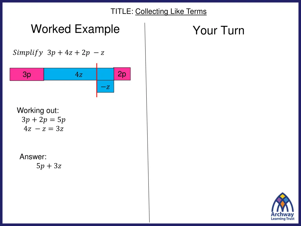 title collecting like terms