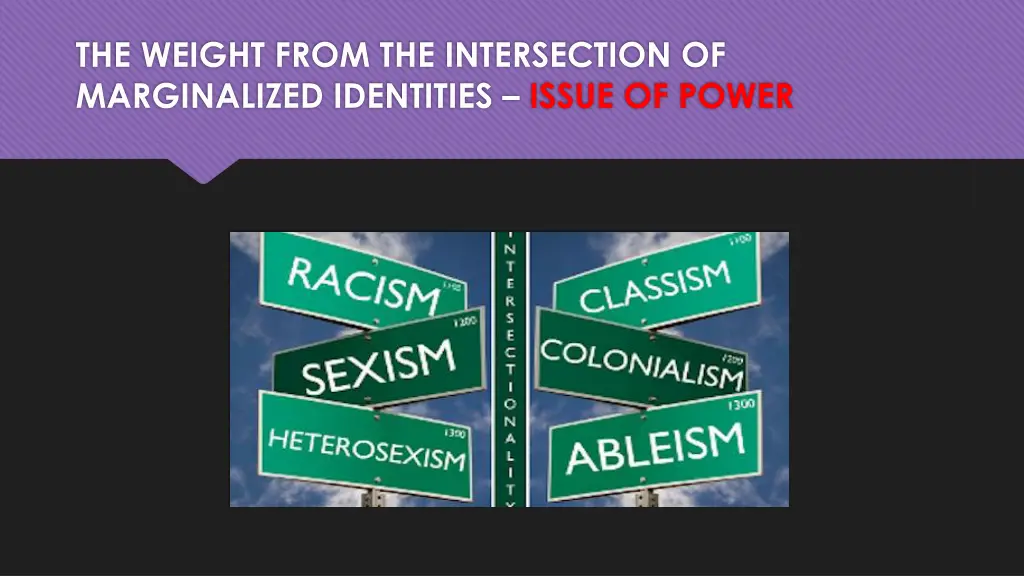 the weight from the intersection of marginalized