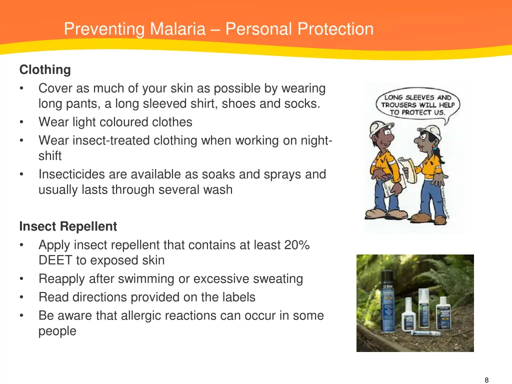 preventing malaria personal protection