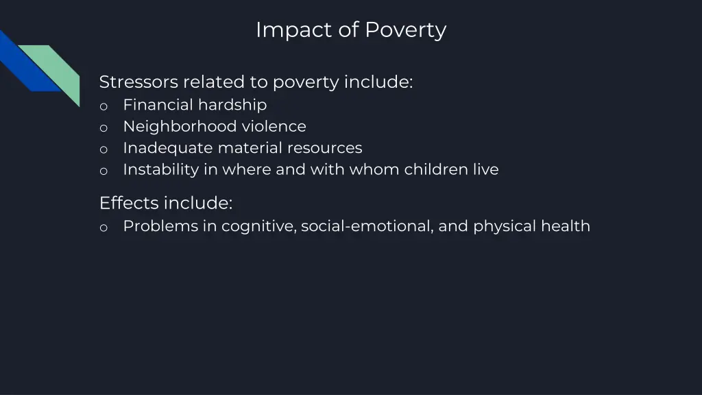 impact of poverty