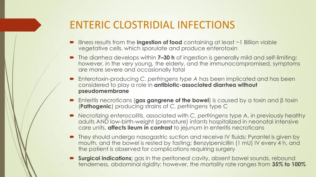 enteric clostridial infections