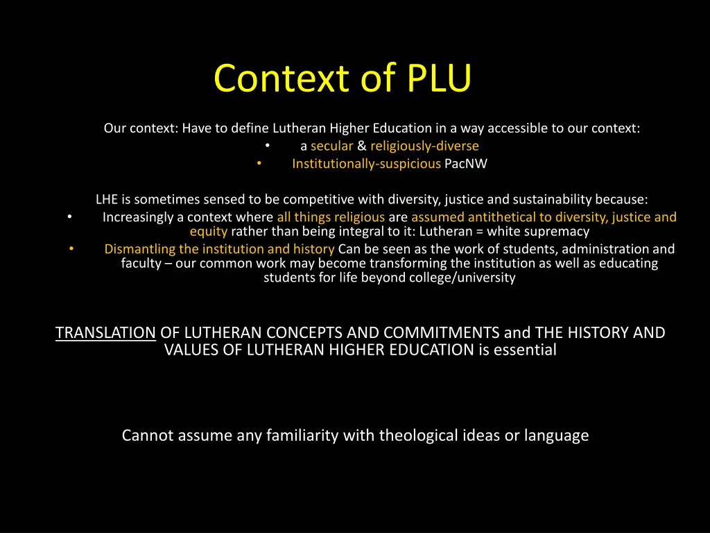 context of plu