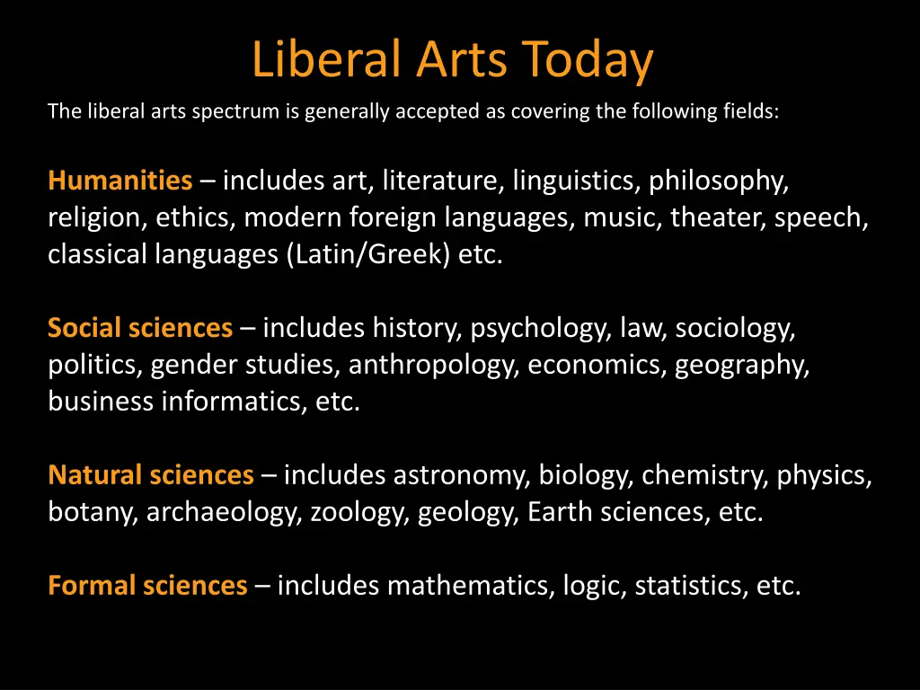 liberal arts today