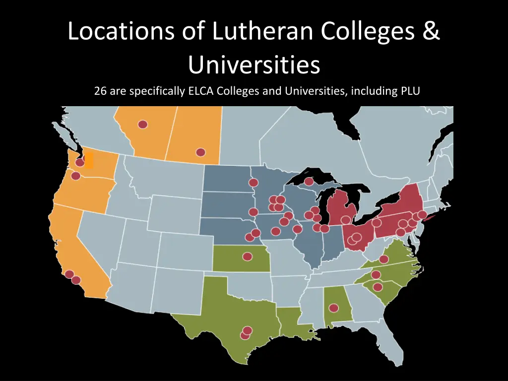 locations of lutheran colleges universities