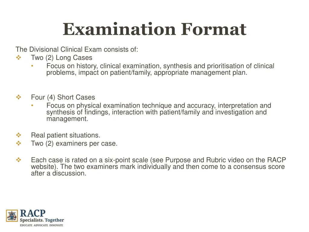 examination format