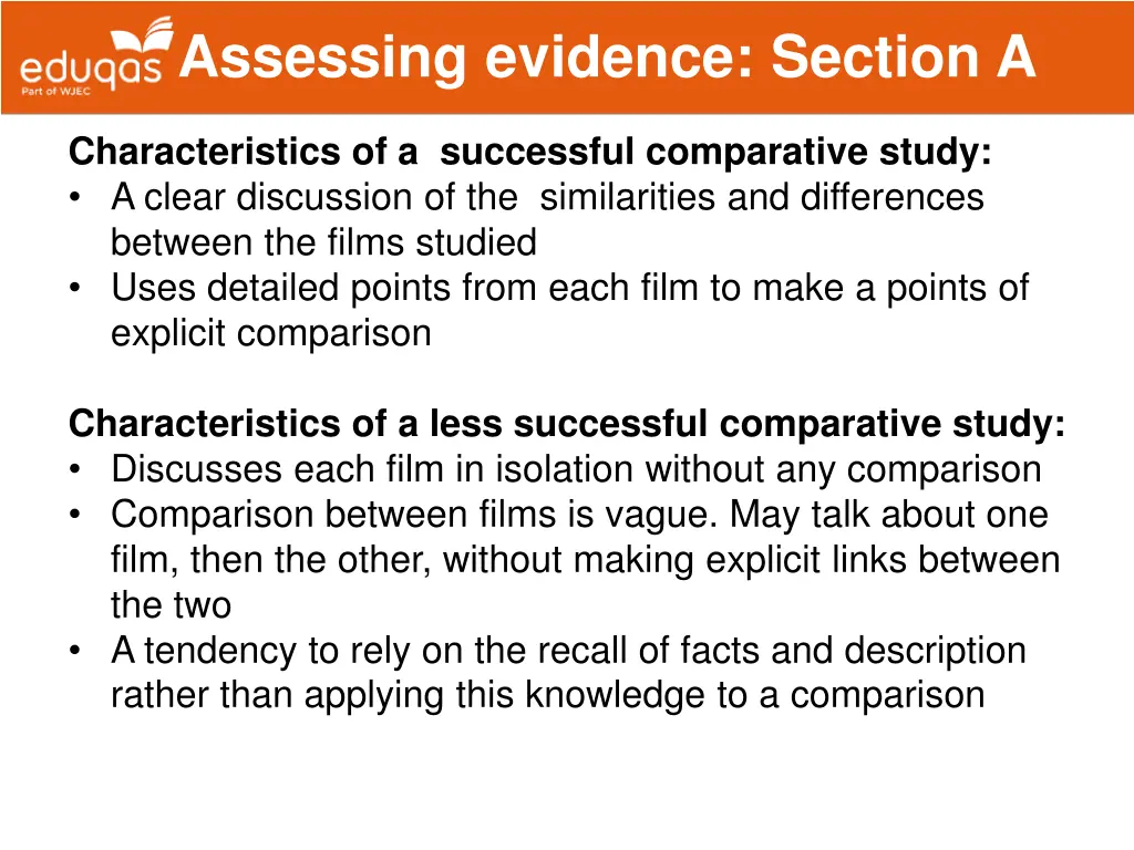 assessing evidence section a 2