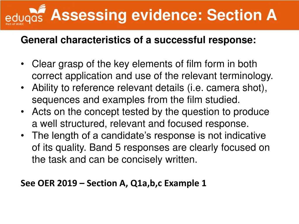 assessing evidence section a