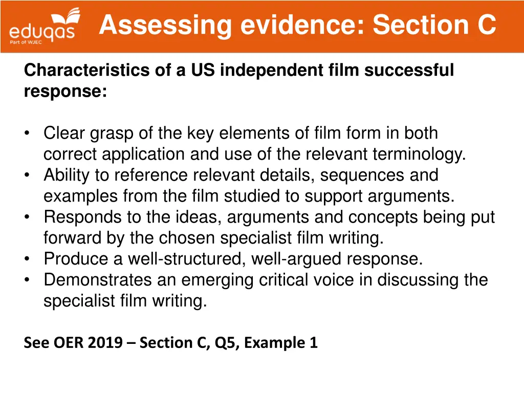 assessing evidence section c