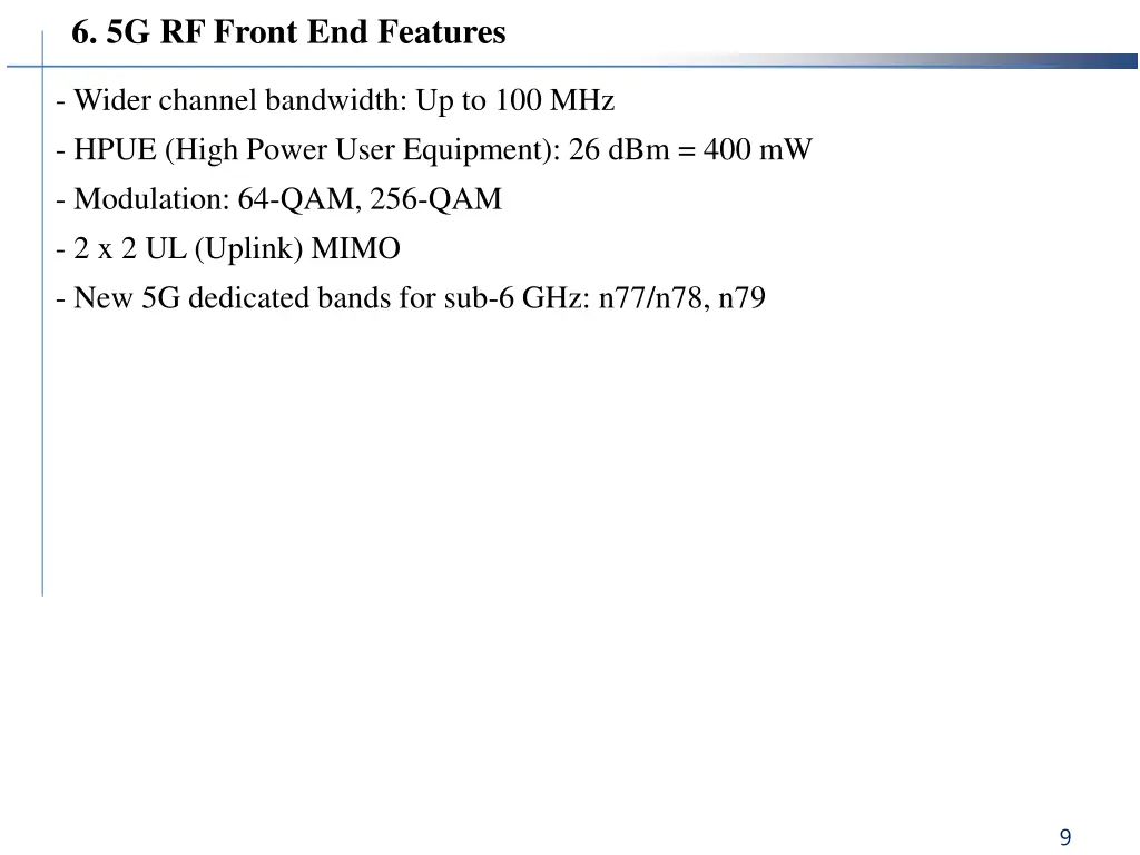 6 5g rf front end features