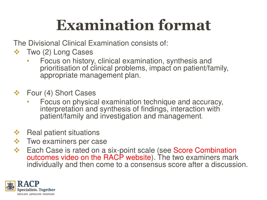 examination format