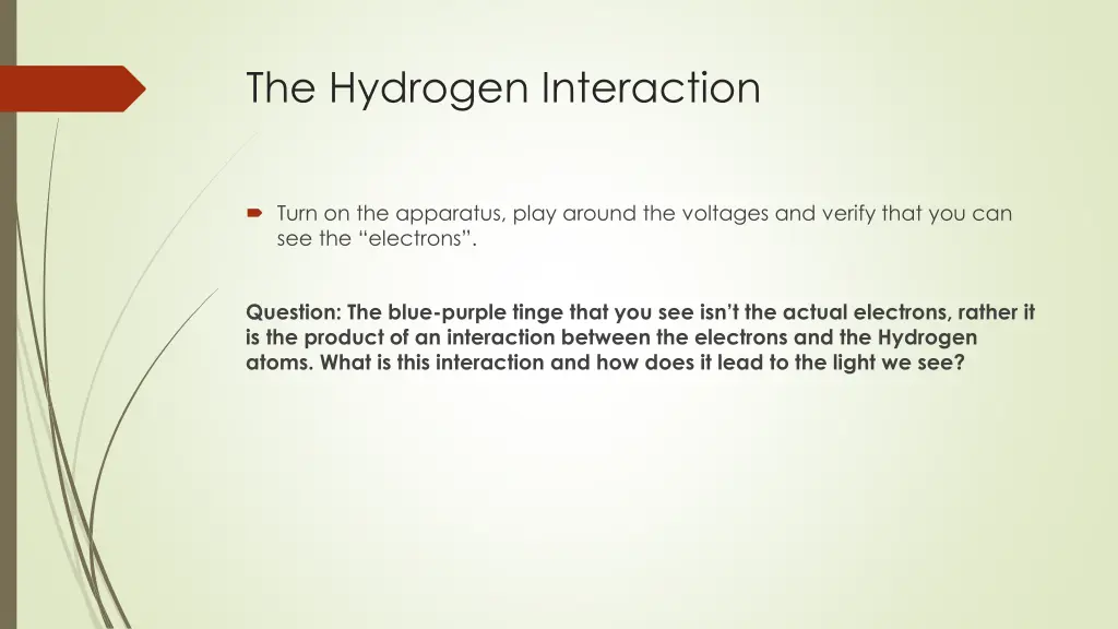 the hydrogen interaction