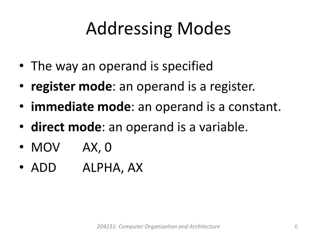 addressing modes