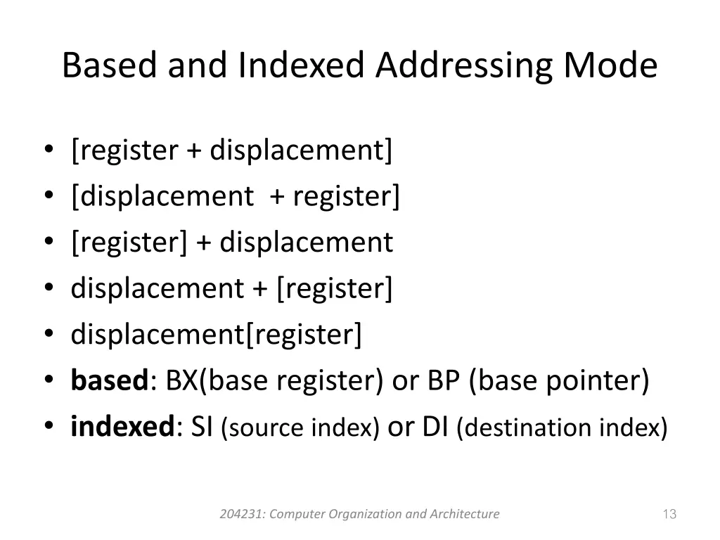 based and indexed addressing mode