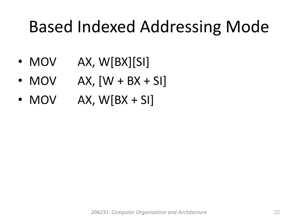 based indexed addressing mode 1