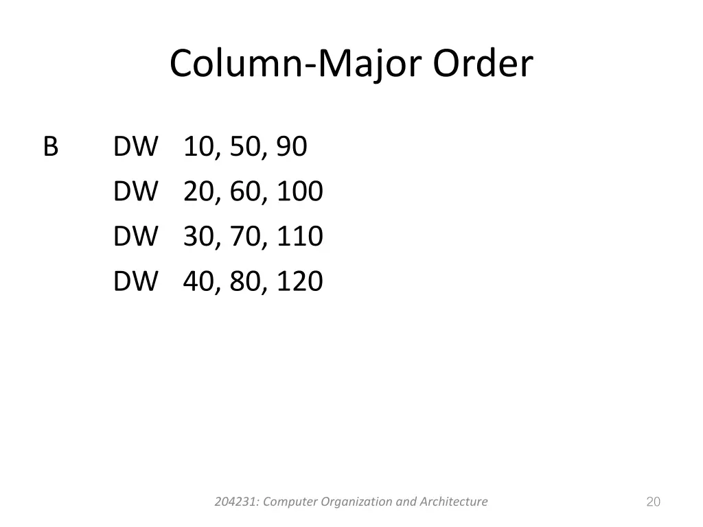 column major order