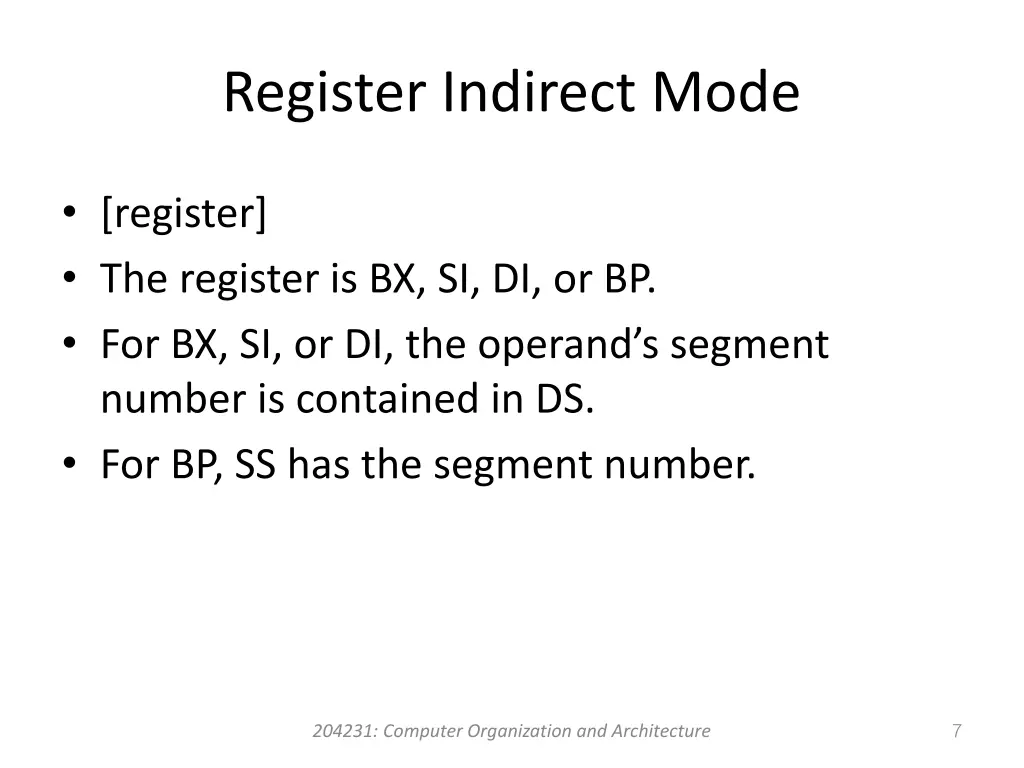 register indirect mode