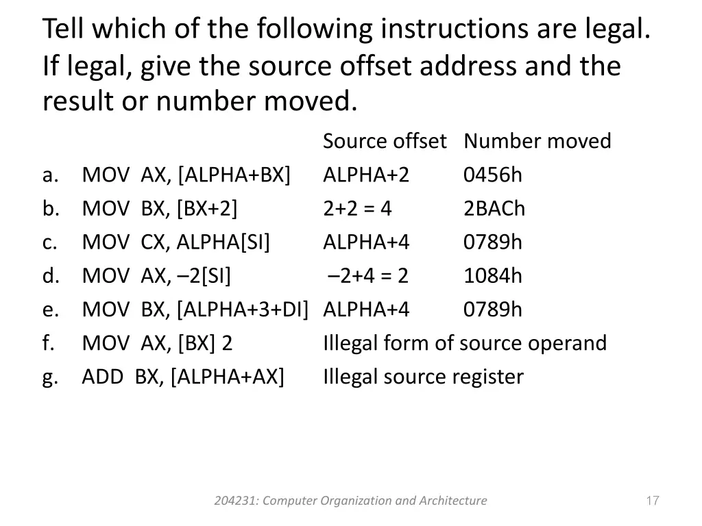 tell which of the following instructions 1