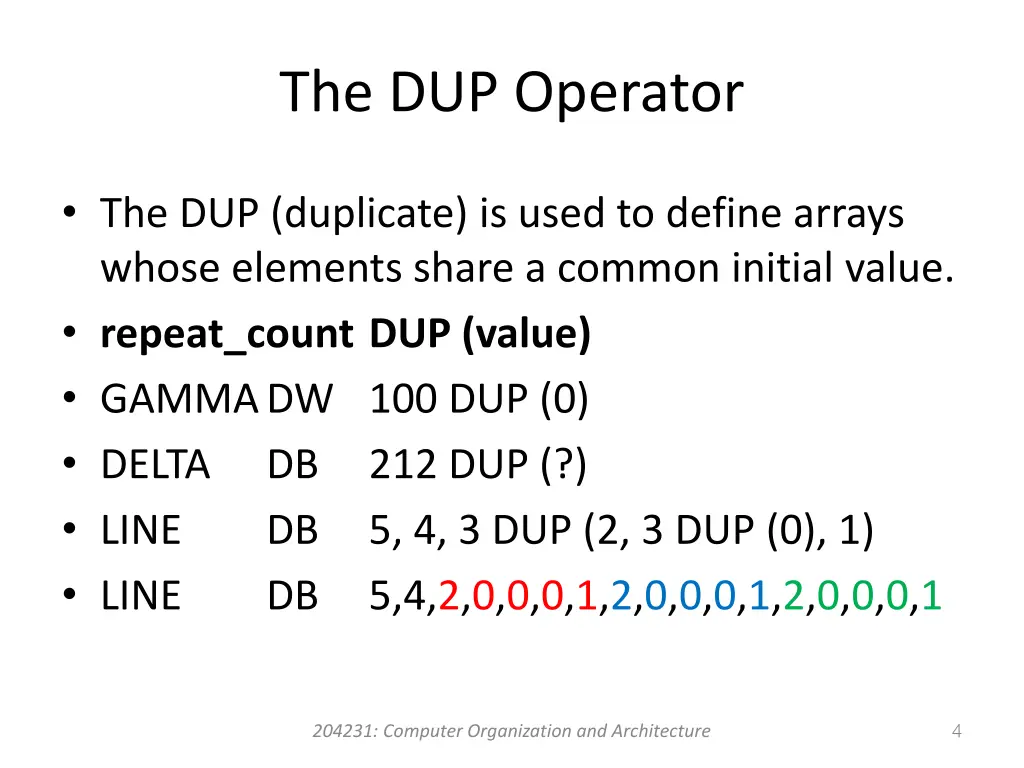 the dup operator