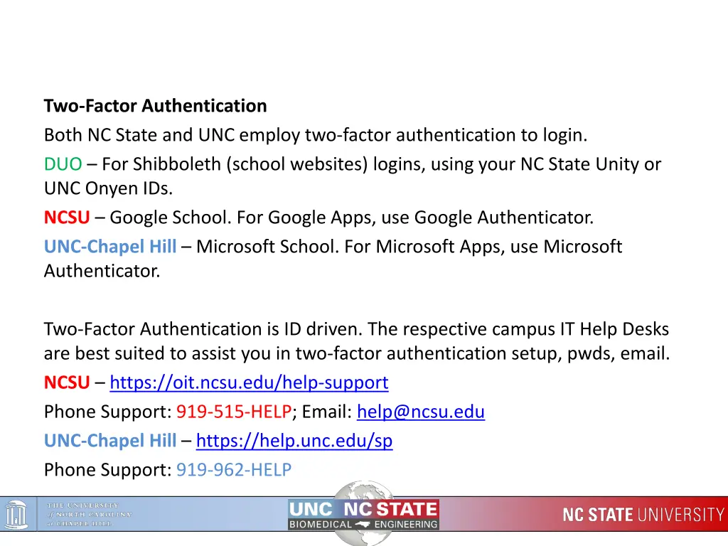 two factor authentication both nc state