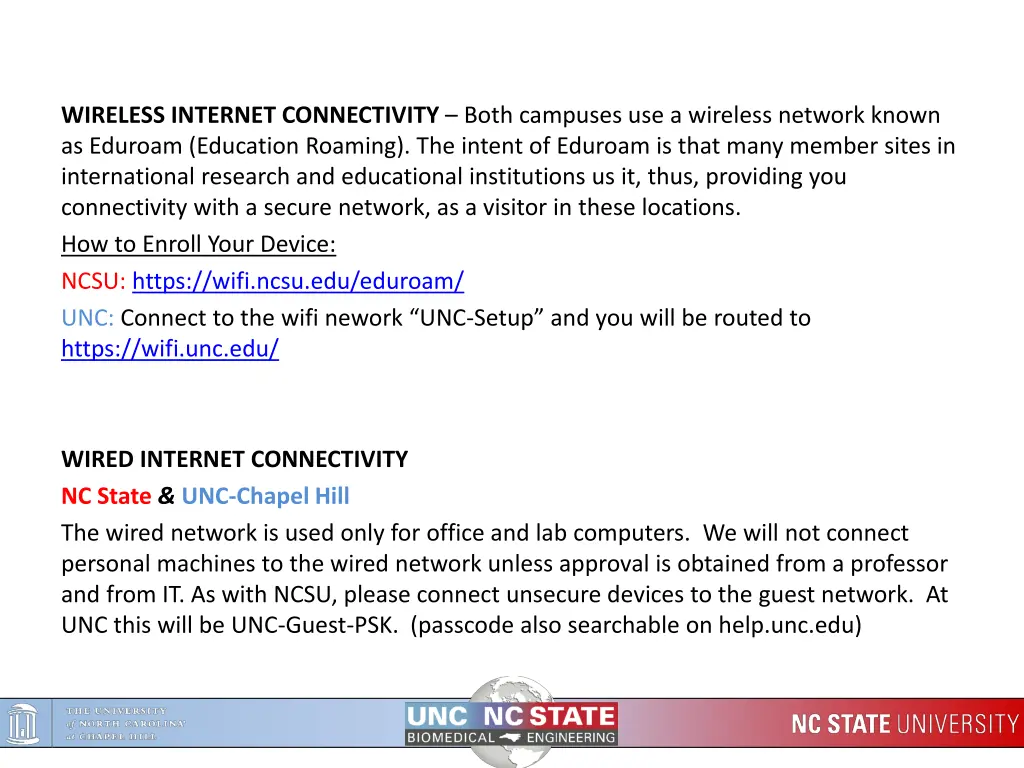 wireless internet connectivity both campuses