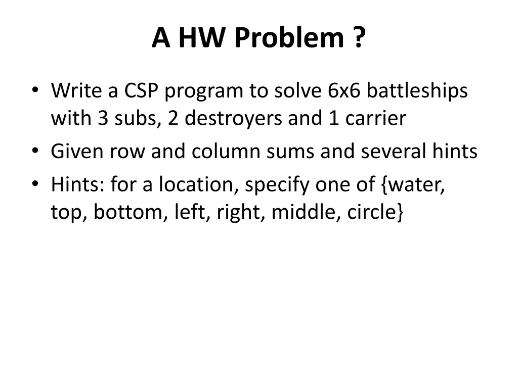 a hw problem