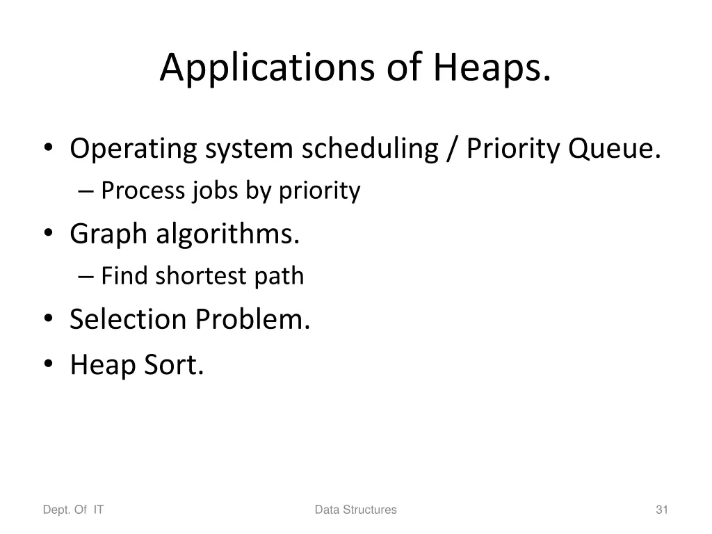 applications of heaps