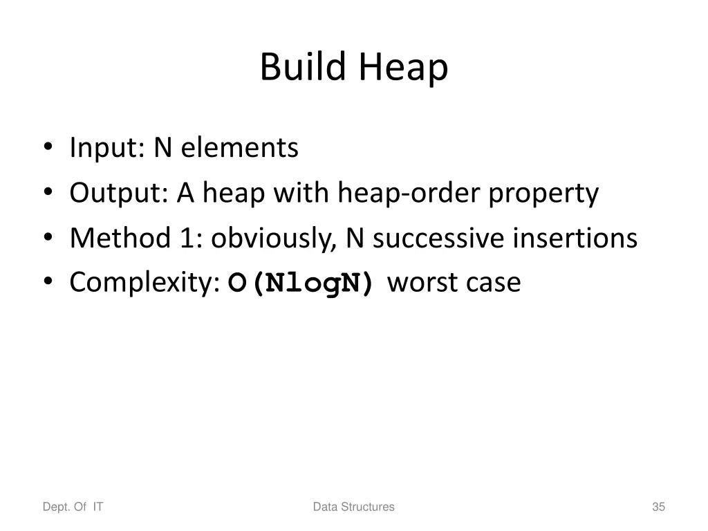 build heap