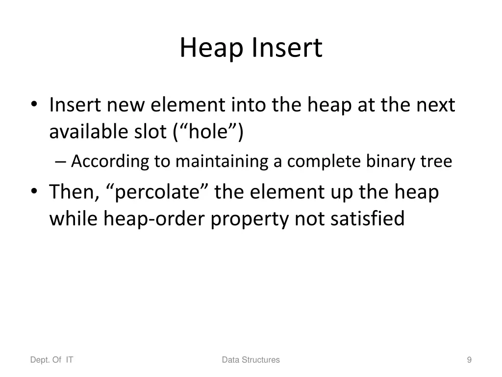 heap insert