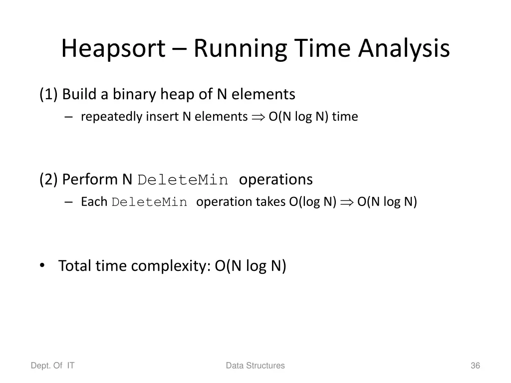 heapsort running time analysis