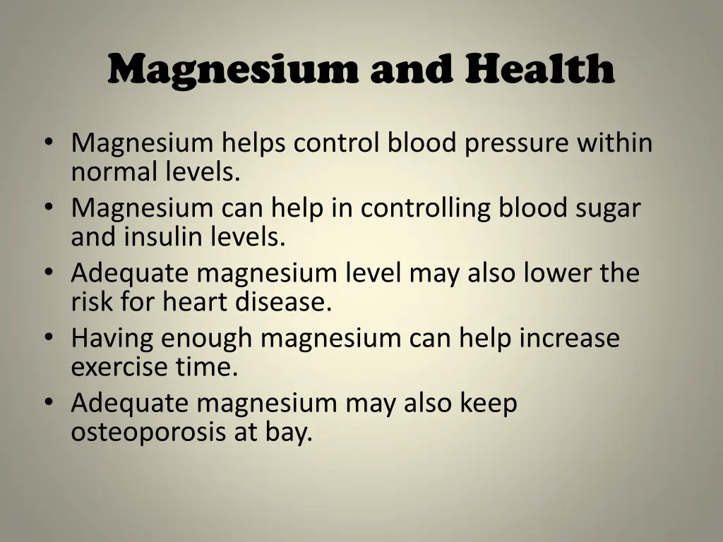 magnesium and health