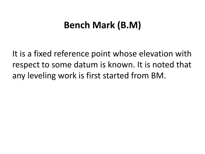 bench mark b m