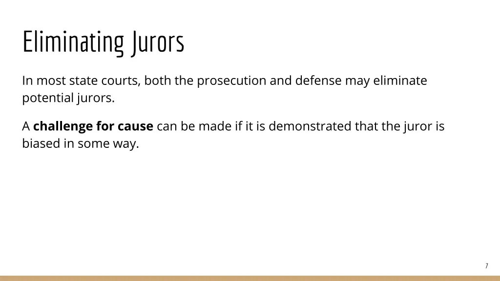 eliminating jurors